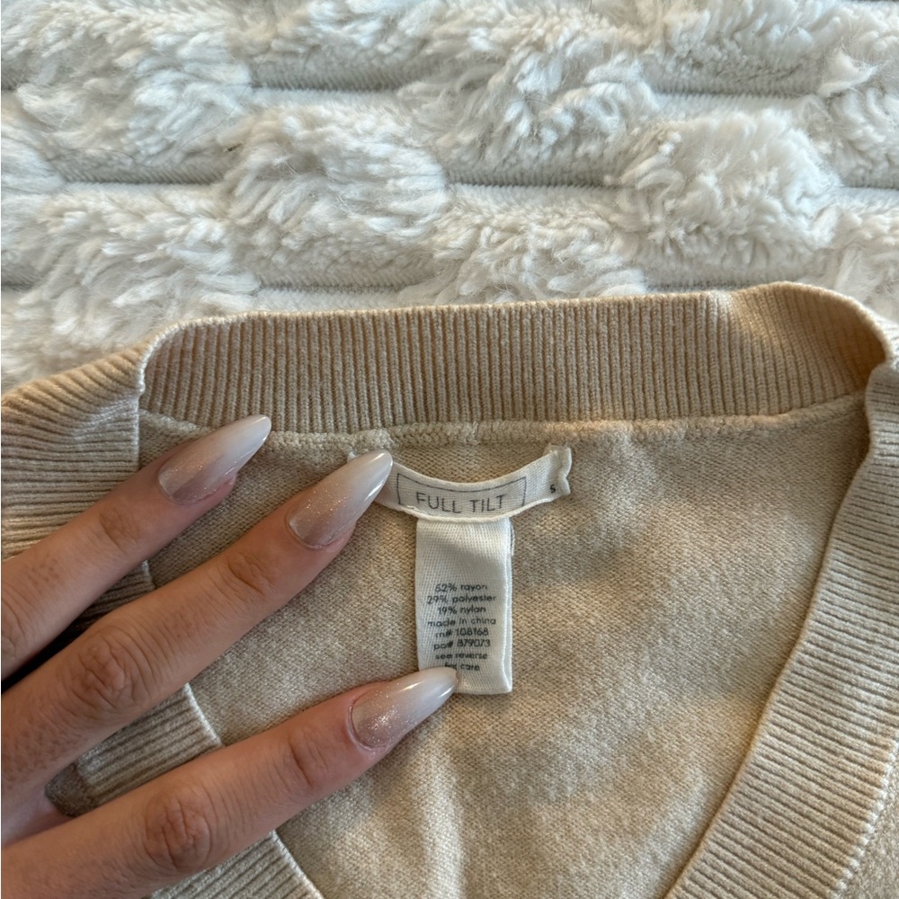 Full Tilt Women's Cream Sweater Vest